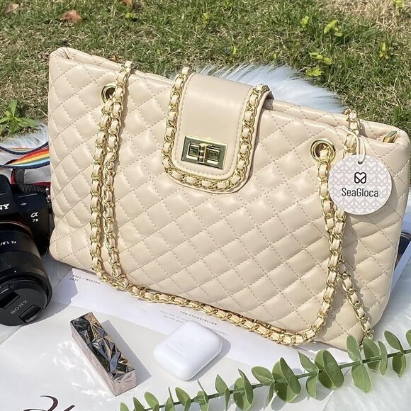 Premium Quilted Tote Handbag for Women - Adjustable Straps, 2 Sizes Available - Picture 7 of 8